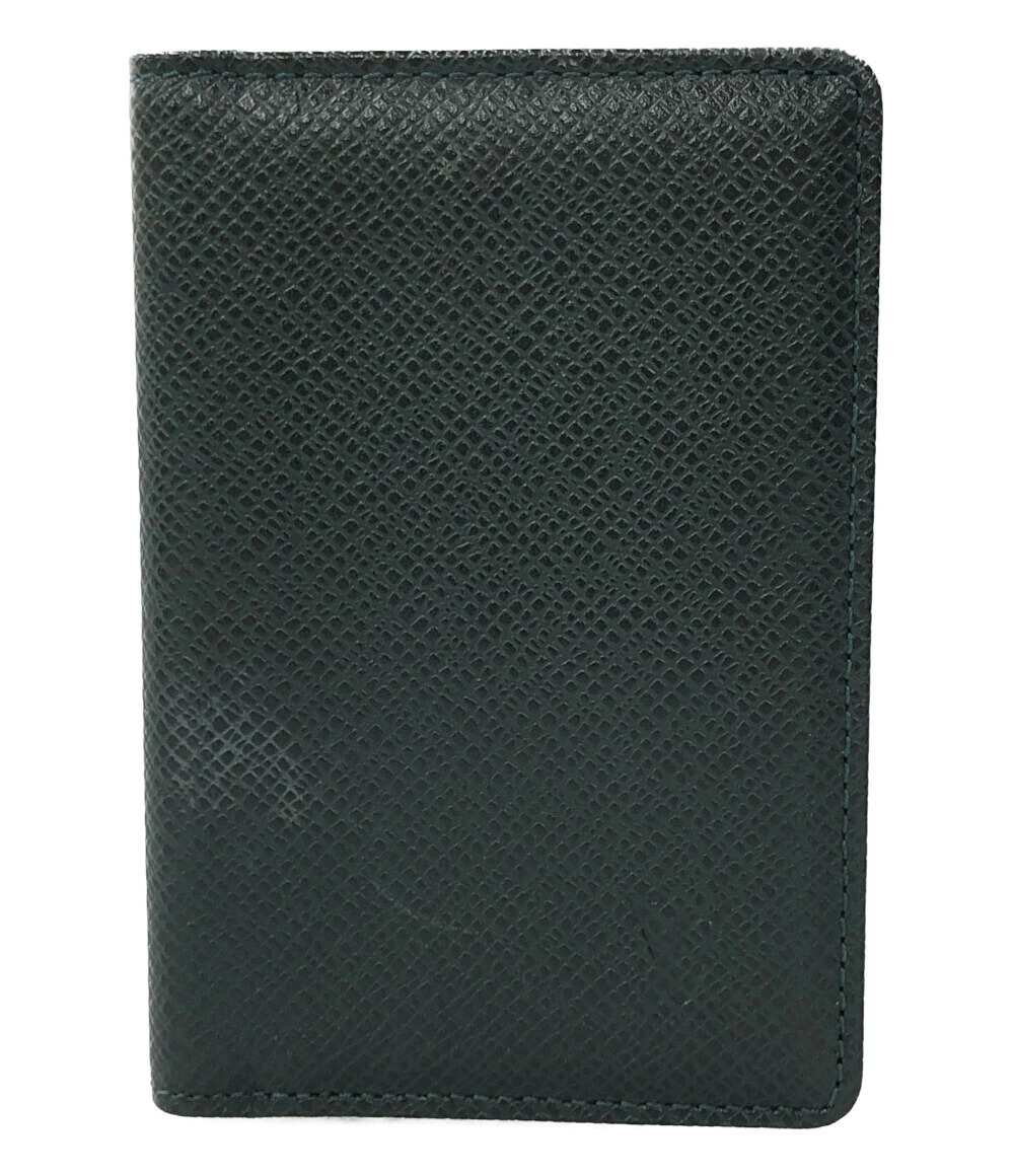 Louis Vuitton Card Holder Case Organizer De Poche Pochette Leather Green Blue